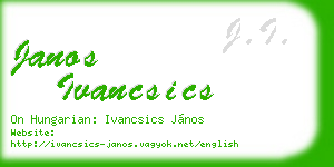 janos ivancsics business card