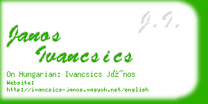 janos ivancsics business card